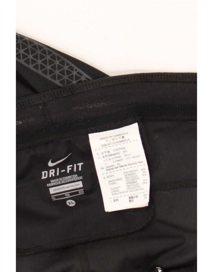 Nike Dame Dri Fit Capri Leggings XL Sort Polyester Sports