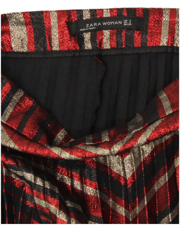 Zara Kniv Plisseret nederdel Small W26 Flerfarvet stribet polyester