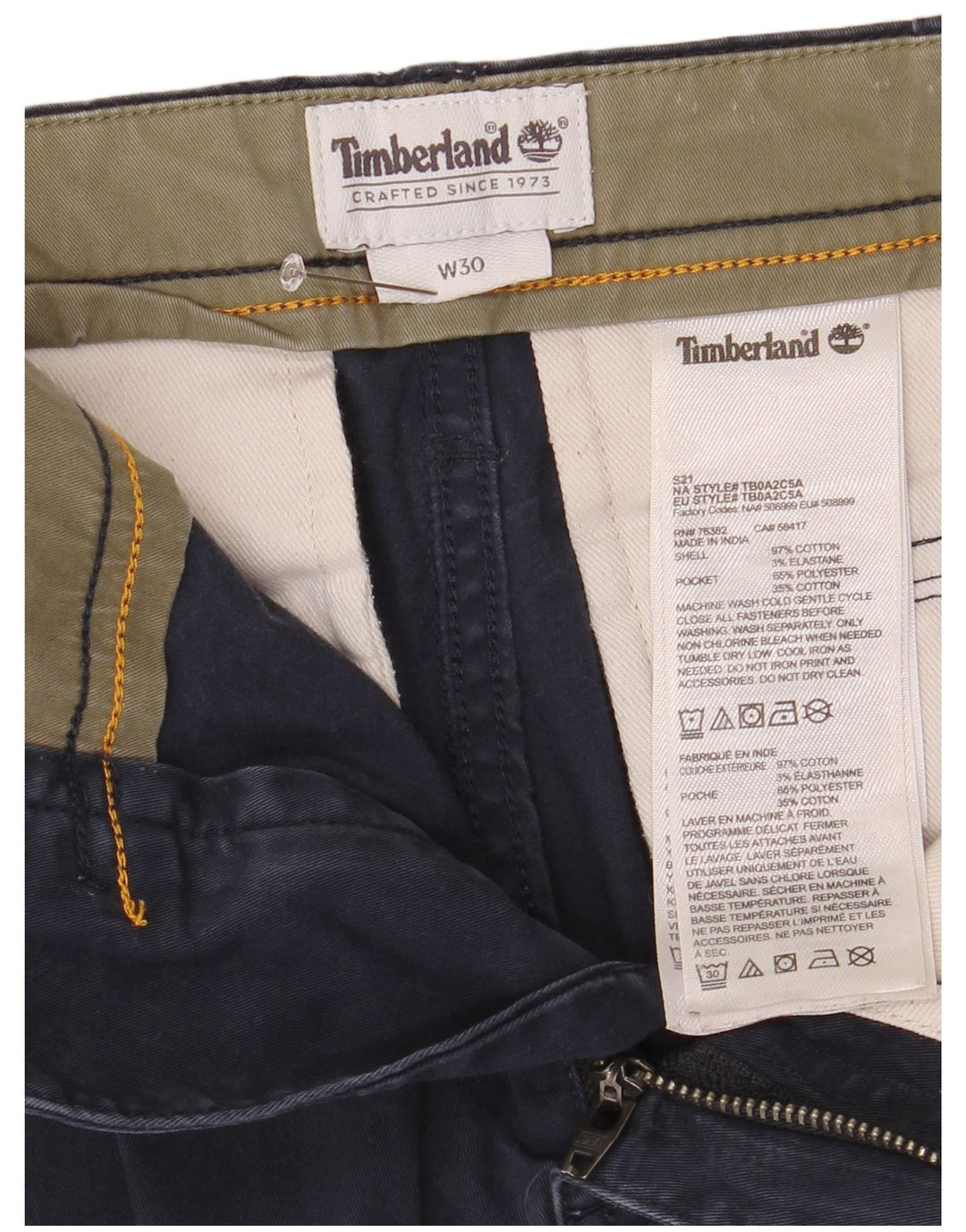 Timberland Herre Cargo Shorts W30 Medium Marineblå Bomuld