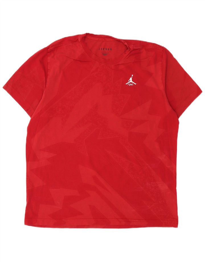 Jordan Herre T-Shirt Top XL Rød Geometrisk Bomuld