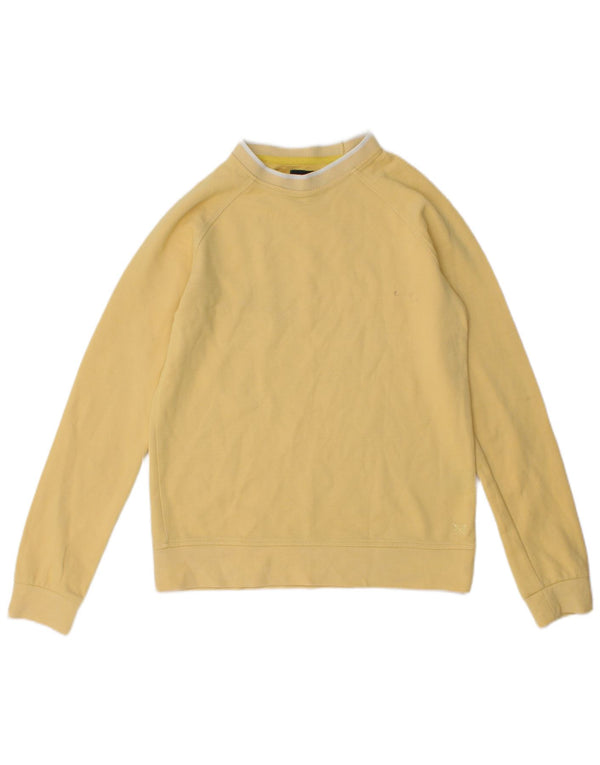 Crew Clothing Dame Sweatshirt Jumper UK 12 Medium Gul Bomuld