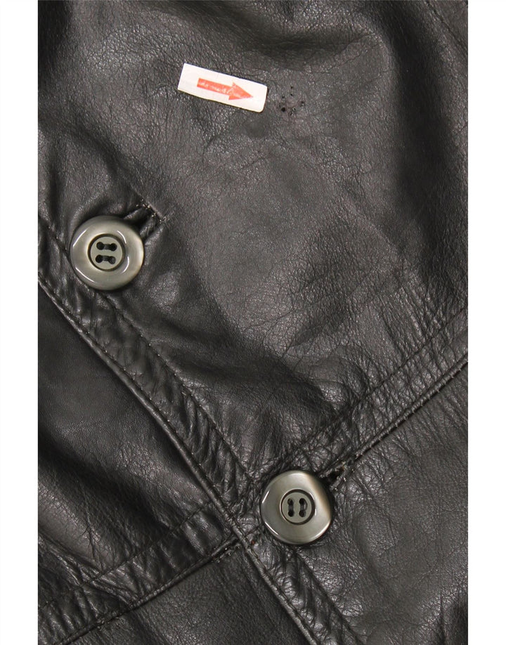 Vintage Læderfrakke til mænd UK 40 Stor sort læder