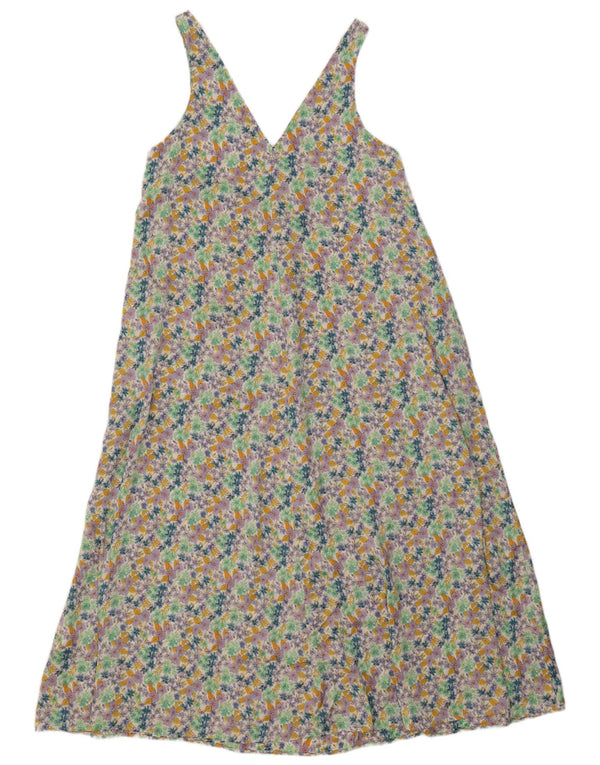 Zara Dame Ærmeløs Maxikjole UK 10 Small Multicolored Floral