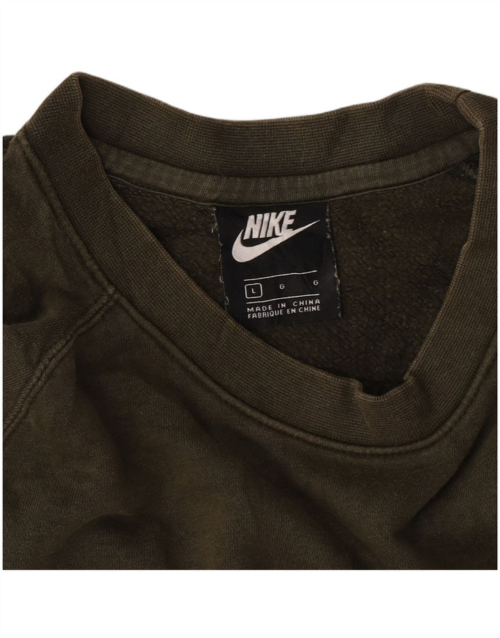 Nike Herre grafisk sweatshirt Jumper Large Khaki Colourblock