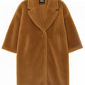 Zara Dame Bamse Oversized Overfrakke UK 14 Medium Brun Polyester