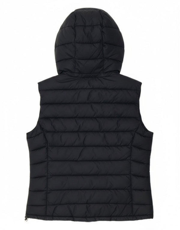 Hollister Dame Hætte Polstret Gilet UK 6 XS Navy Blue Polyester