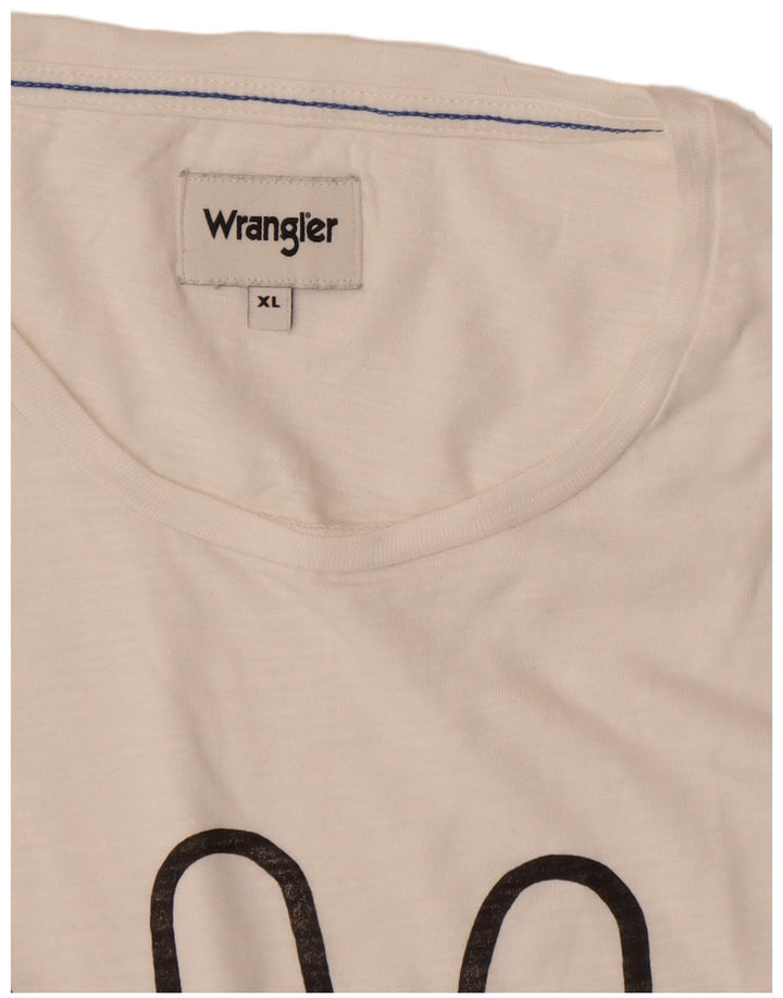 WRANGLER Herre Grafisk T-Shirt Top XL Hvid