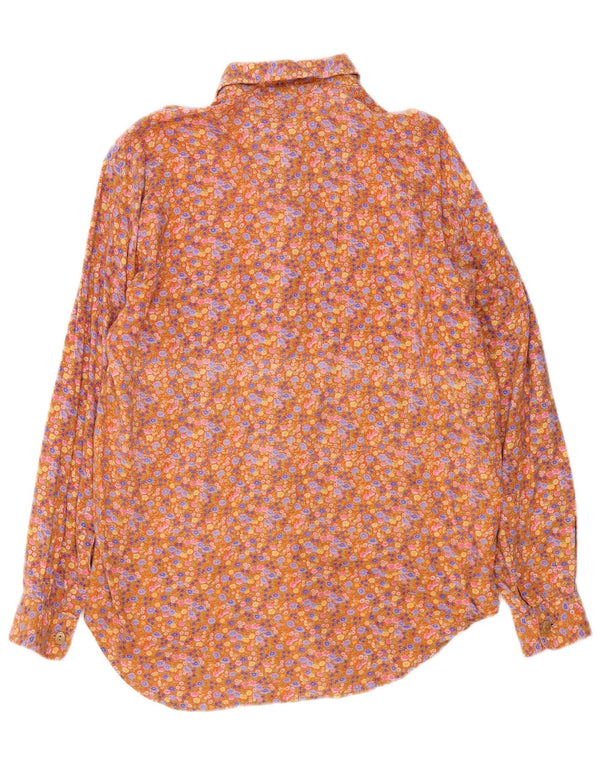 Vintage dameskjorte UK 14 Medium Multicolored Floral Viscose