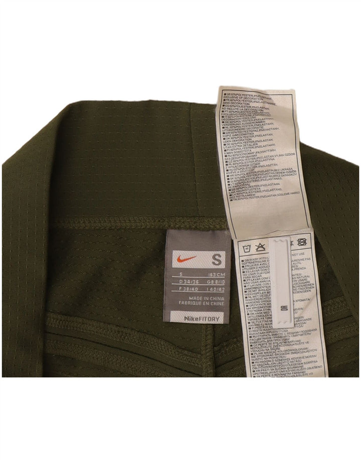 Nike Bermuda sportsshorts til kvinder UK 8/10 Small Green Polyester