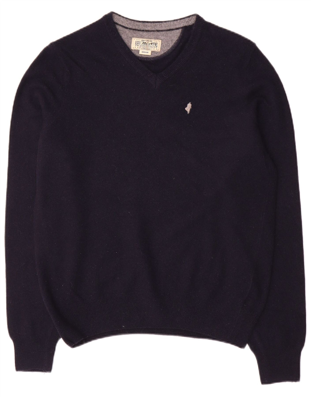 Marlboro Classics Herre V-hals sweater Medium Navy Blue