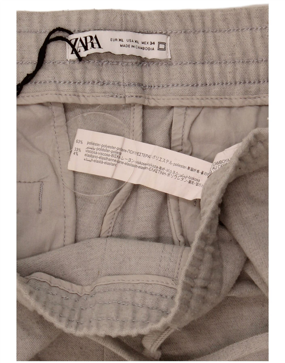 ZARA Træningsdragtsbukser til mænd XL Grå polyester