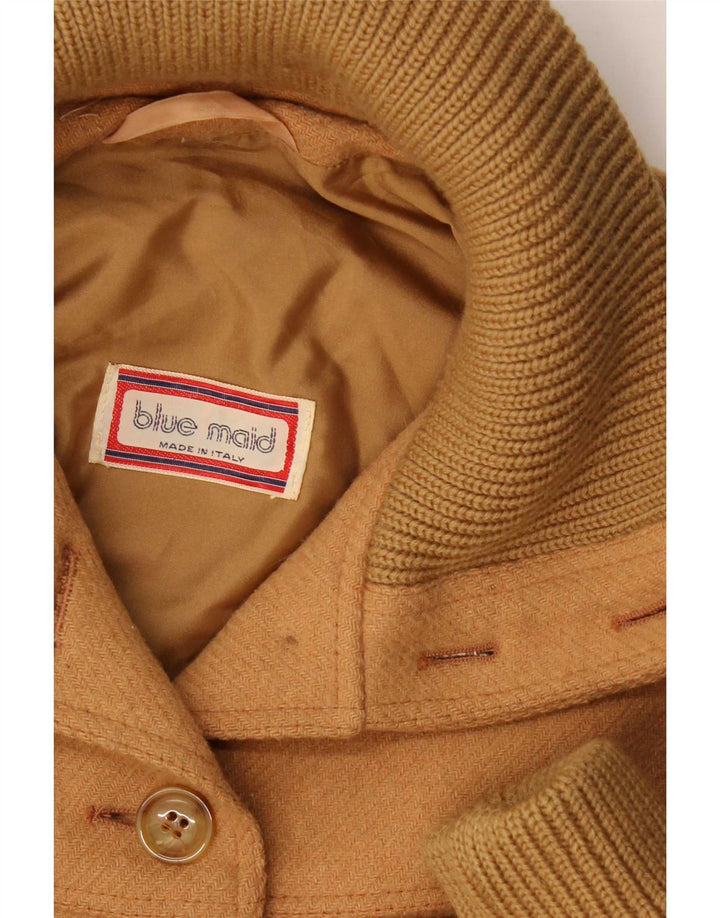 Vintage overfrakke til kvinder UK 14 Medium Beige Uld