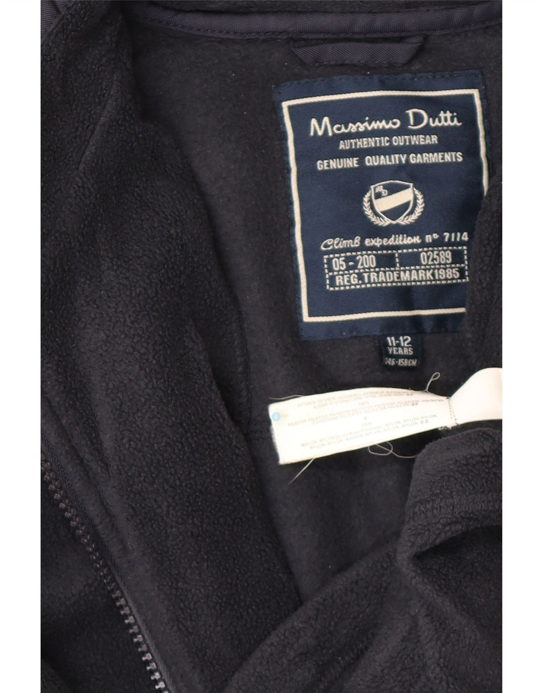 MASSIMO DUTTI Grafisk fleecejakke til drenge 11-12 år marineblå polyester
