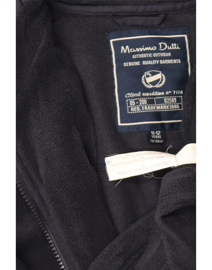 MASSIMO DUTTI Grafisk fleecejakke til drenge 11-12 år marineblå polyester