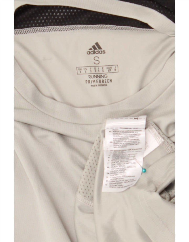 Adidas Herre T-Shirt Top Small Grey Colourblock Polyester