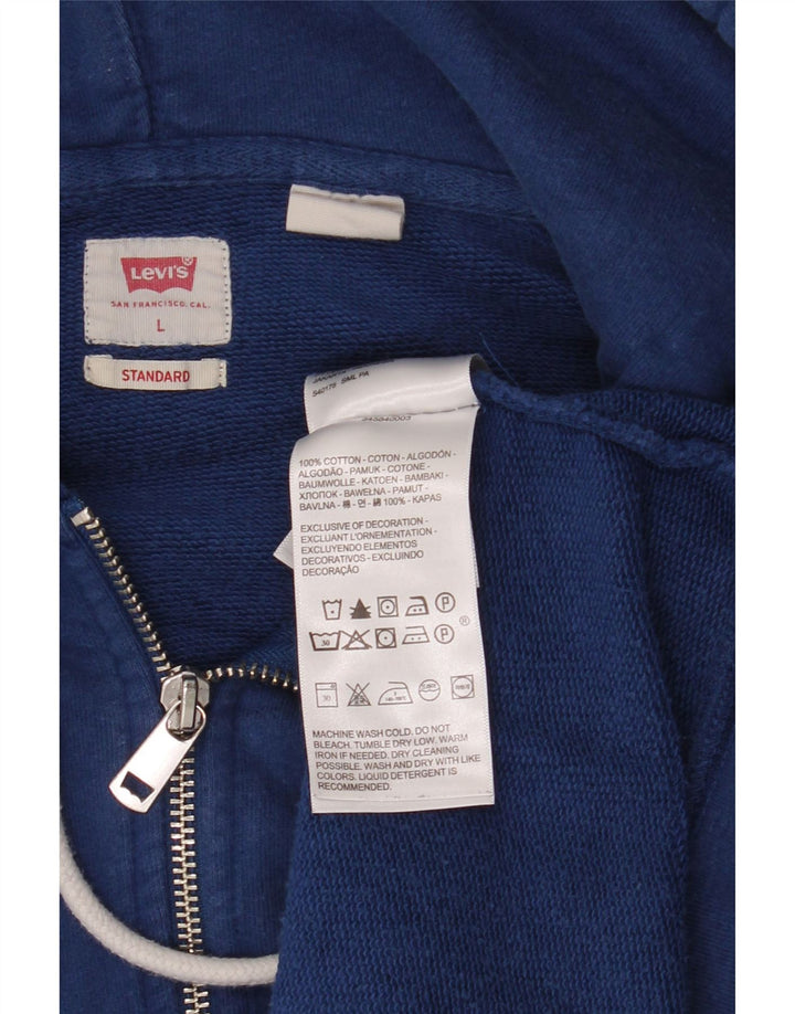 Levi's Herre hættetrøje med standard lynlås Stor blå bomuld