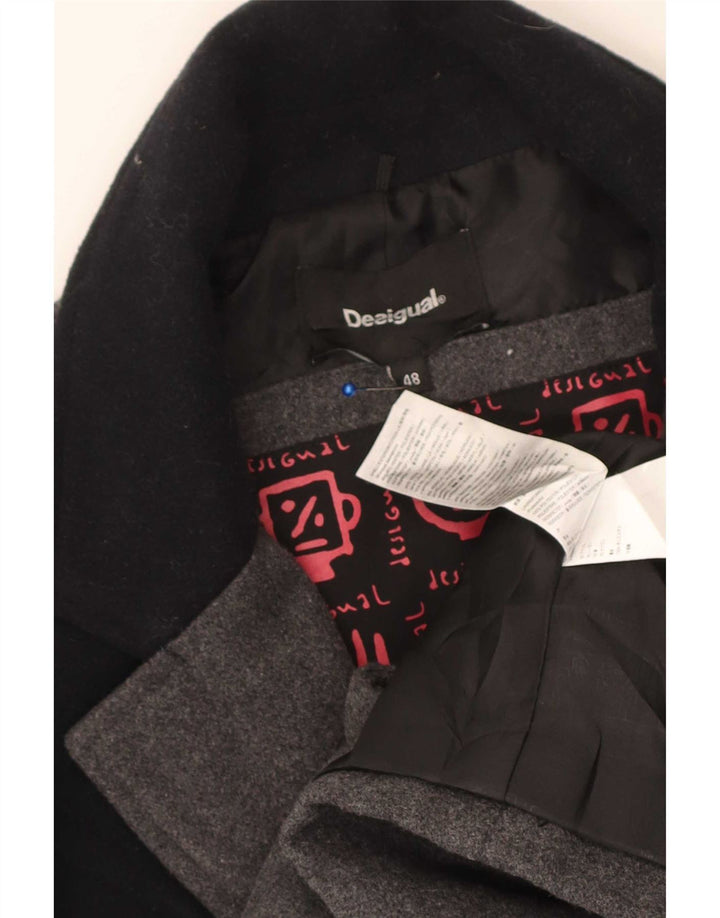 Desigual Herre Overfrakke IT 48 Mellemgrå Colourblock Polyester