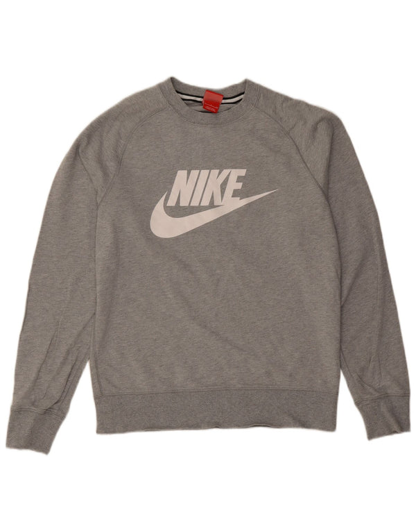 Nike grafisk sweatshirt til mænd, lille grå flækket
