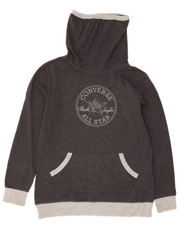 Converse Graphic Sweatshirt Jumper UK 10 Small Grey Colourblock