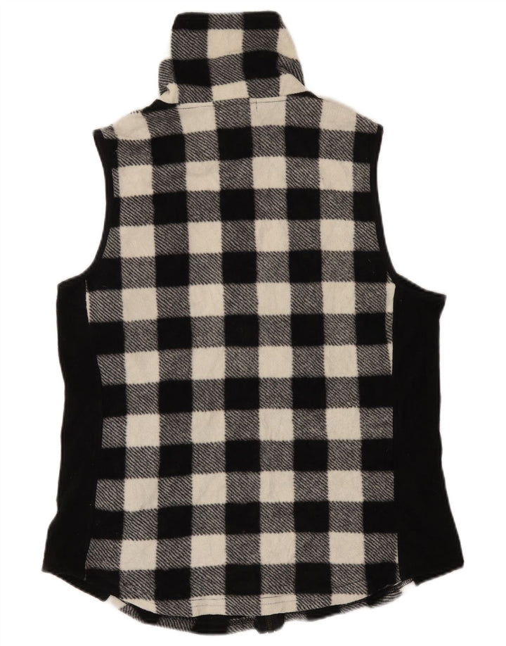 Chaps Dame Fleece Gilet UK 16 Large Black Gingham Polyester