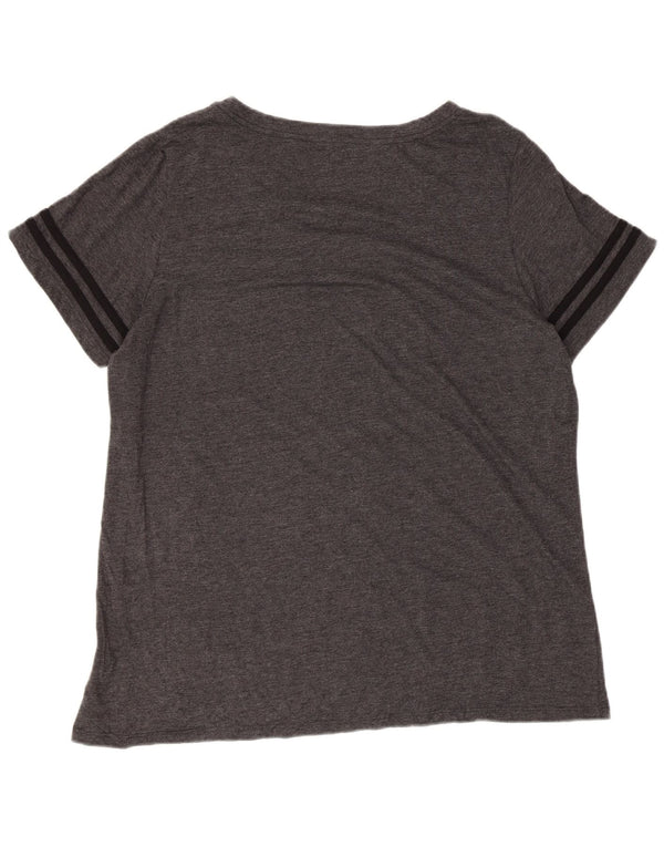 Ægte Merchandise Dame Grafisk T-Shirt Top UK 20 2XL Grå