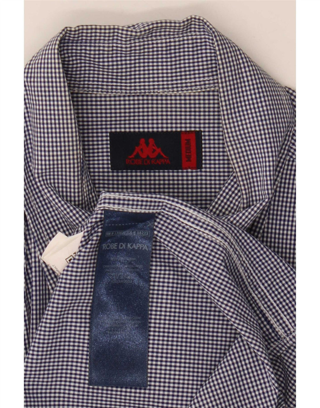 Kappa herreskjorte medium marineblå Gingham bomuld