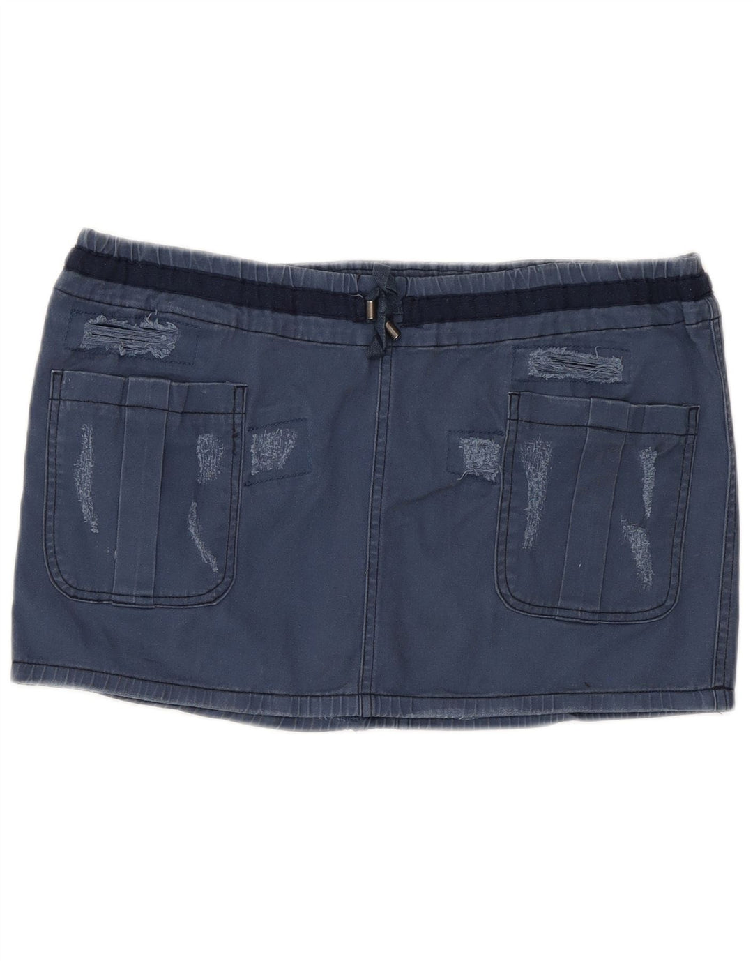 Benetton Dame Mini Nederdel IT 44 Medium W34 Marineblå Bomuld