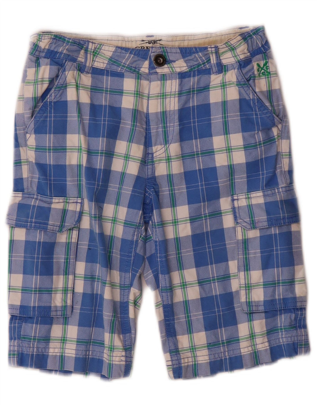 Besætningstøj Drenge Cargo Shorts 8-9 år W24 blå ternet bomuld