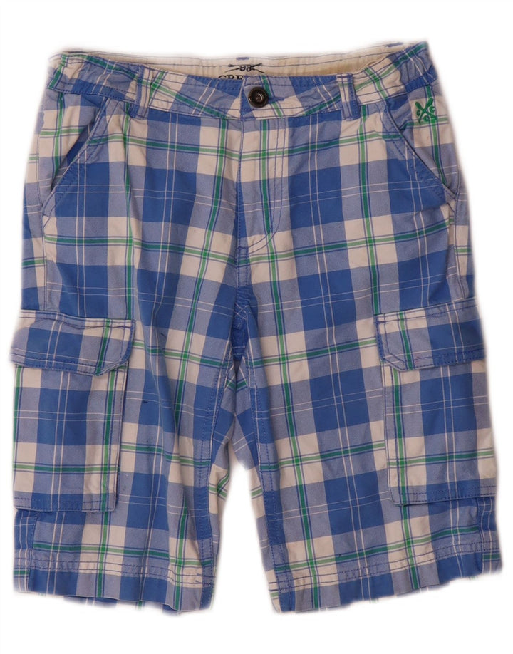 Besætningstøj Drenge Cargo Shorts 8-9 år W24 blå ternet bomuld