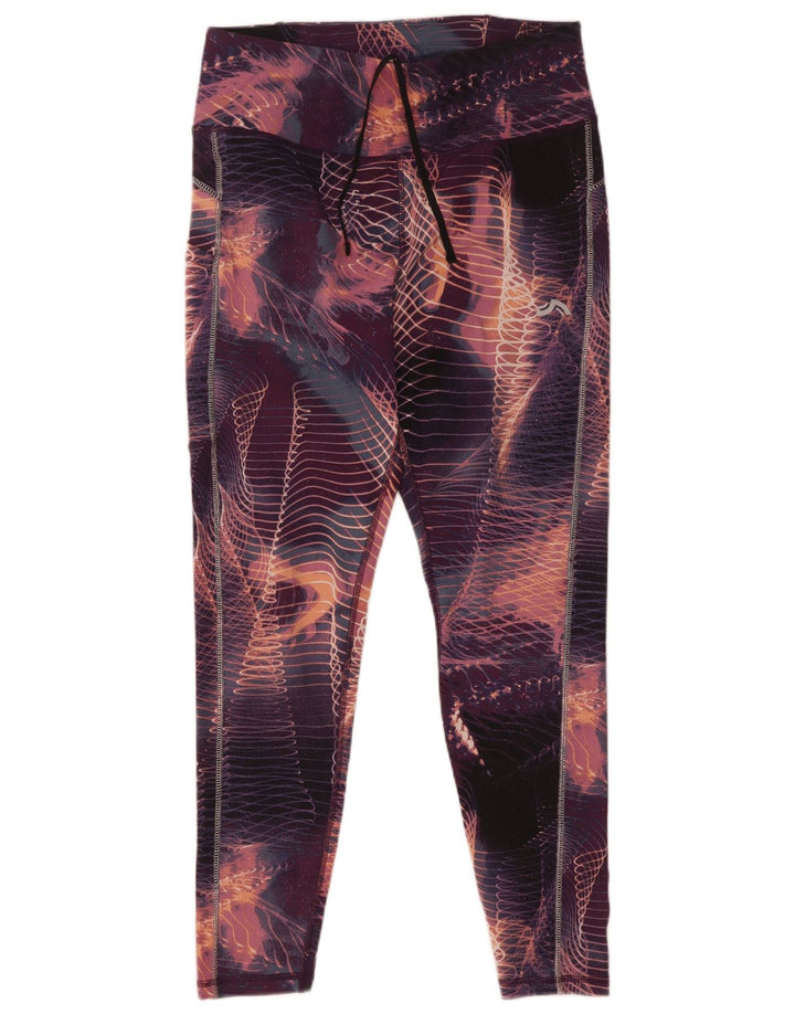 Crivit Womens Crop Leggings UK 12/14 Medium Purple Geometric