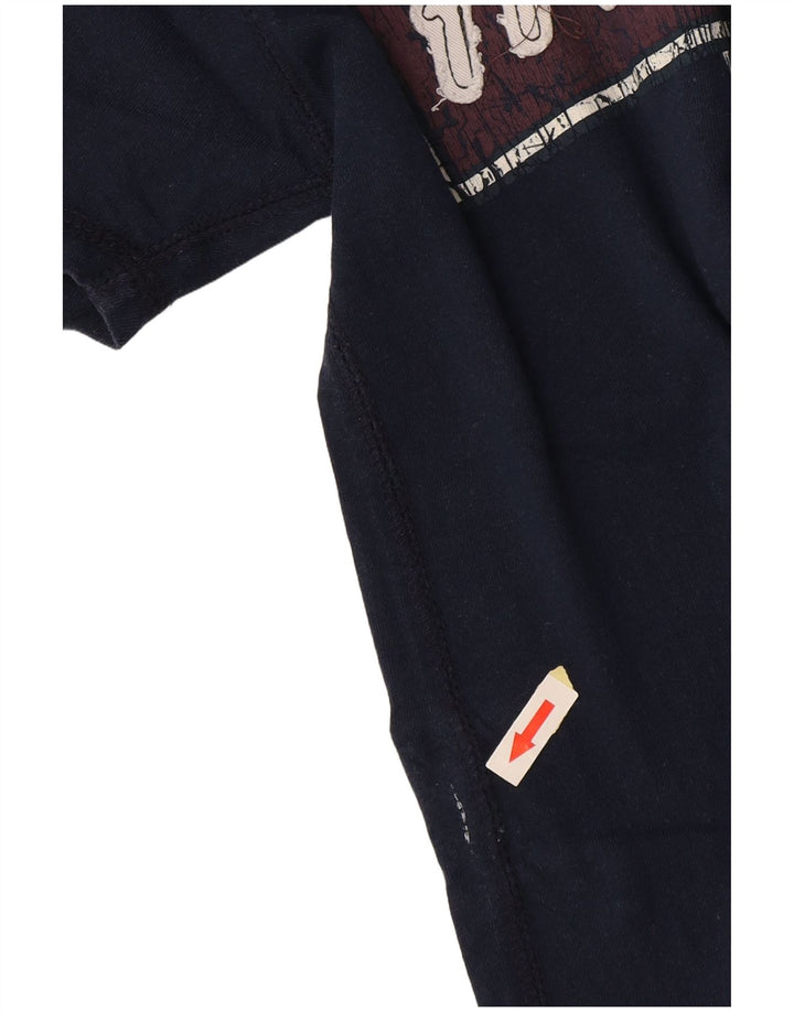 HARD ROCK CAFE Herre Florence grafisk T-shirt Top Lille marineblå bomuld