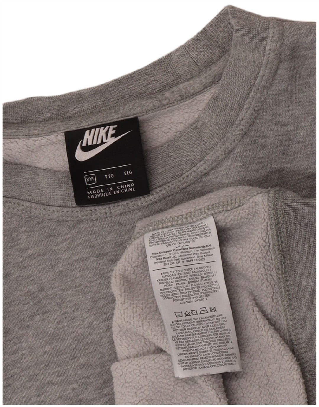 Nike Sweatshirt Jumper til mænd 2XL Grå bomuld