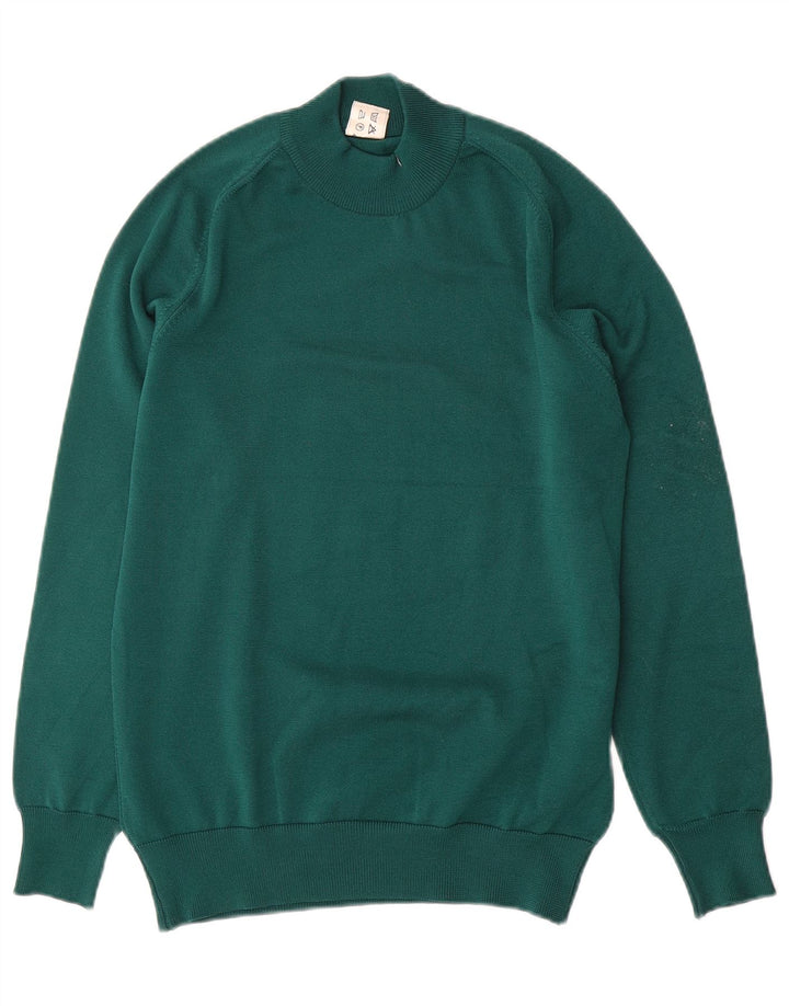 Vintage Dame Turtle Neck Jumper Sweater UK 12 Medium Green