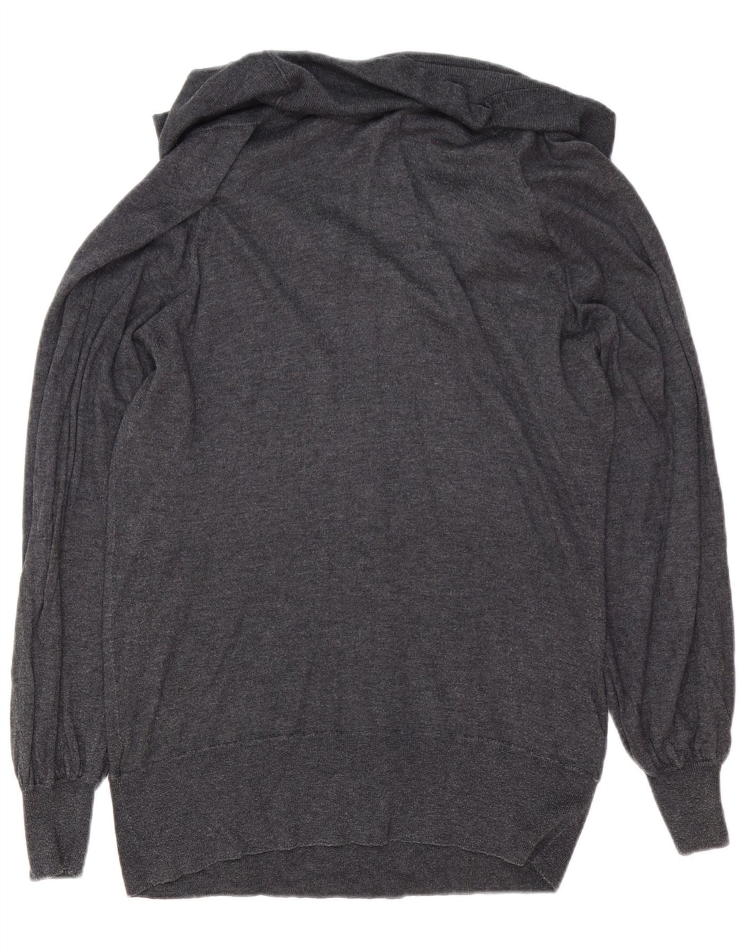 Marks & Spencer Dame Rullehals Sweater UK 14 Stor Grå Polyamid