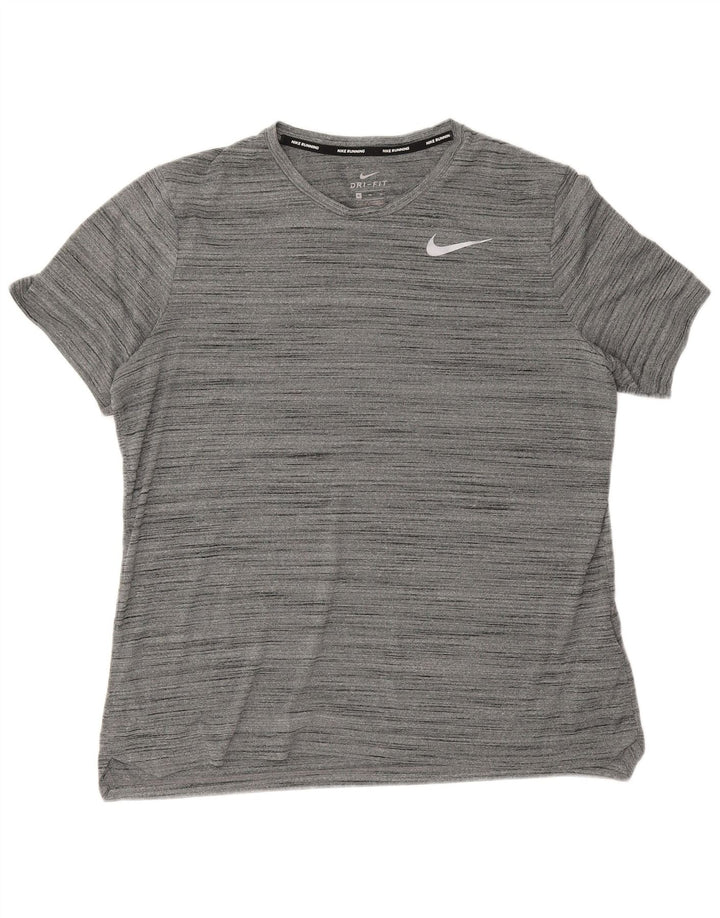 Nike Herre Dri Fit T-shirt Top XL Grå Flecked Polyester