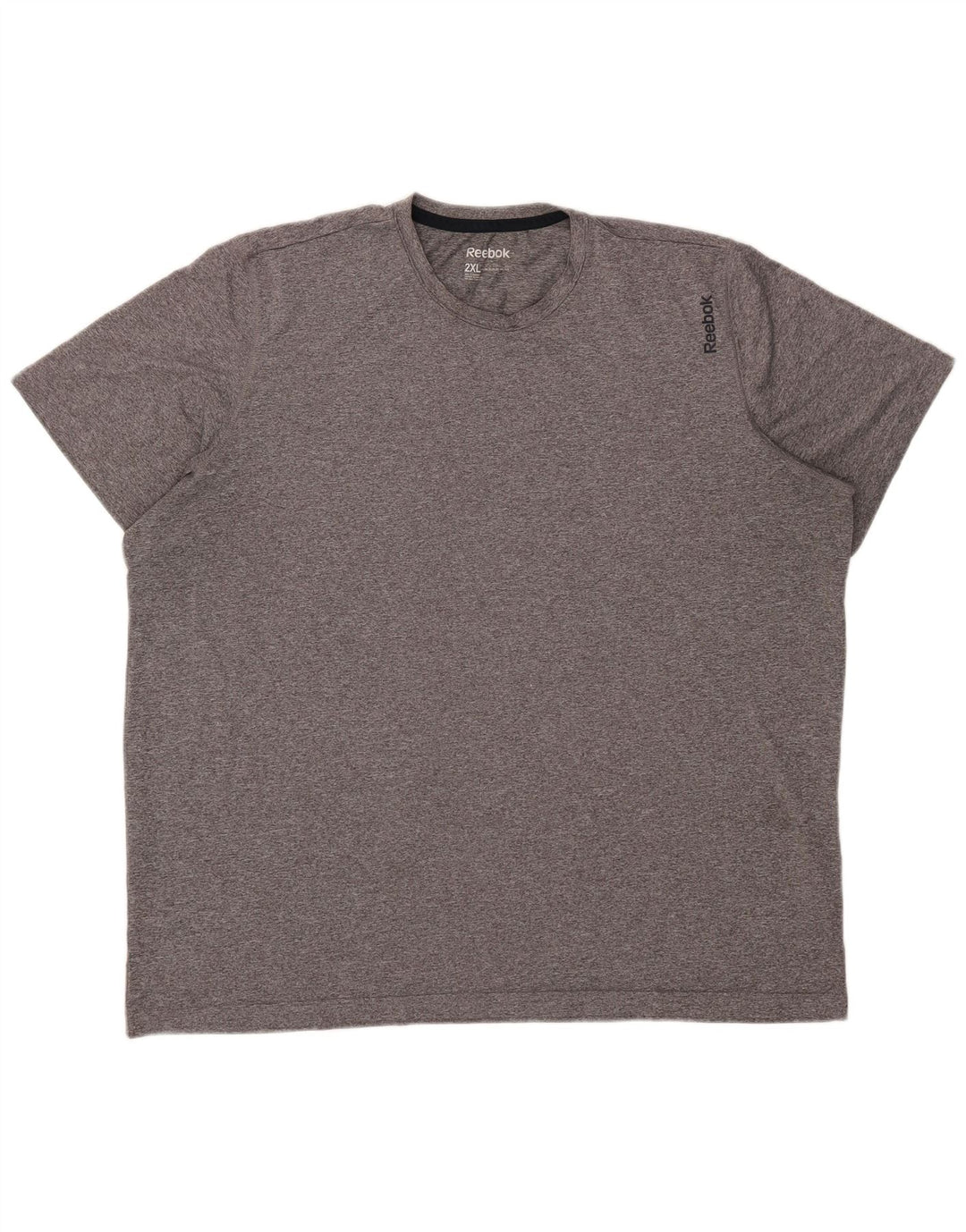 Reebok Herre T-Shirt Top 2XL Grå Flecked Polyester