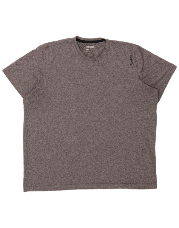 Reebok Herre T-Shirt Top 2XL Grå Flecked Polyester