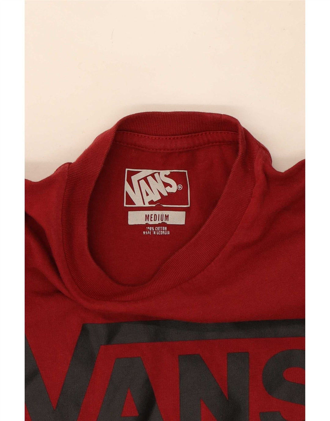Vans Drenge Grafisk T-Shirt Top 10-11 År Medium Rød Bomuld