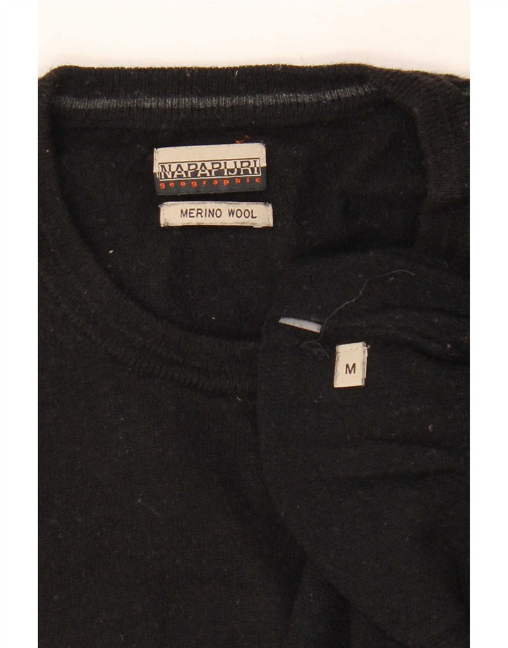 Napapijri Herre Crew Neck Jumper Sweater Medium Sort Uld