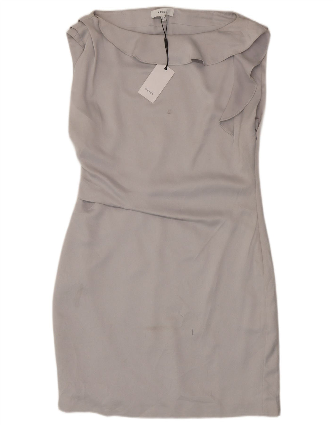 Reiss Kvinders Ærmeløs Skede Kjole UK 12 Medium Grey Polyester