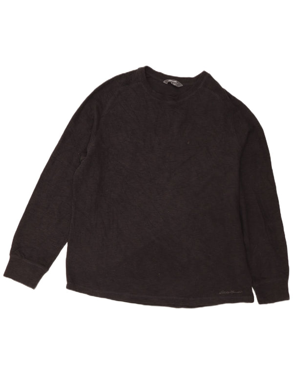Eddie Bauer Herre Top Langærmet XL Sort Bomuld