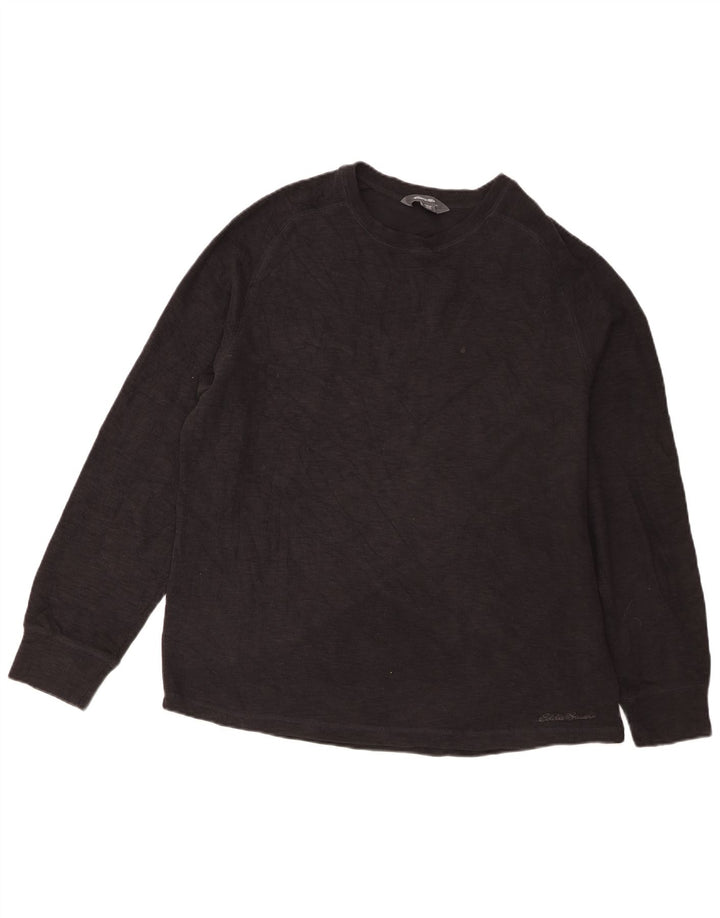 Eddie Bauer Herre Top Langærmet XL Sort Bomuld