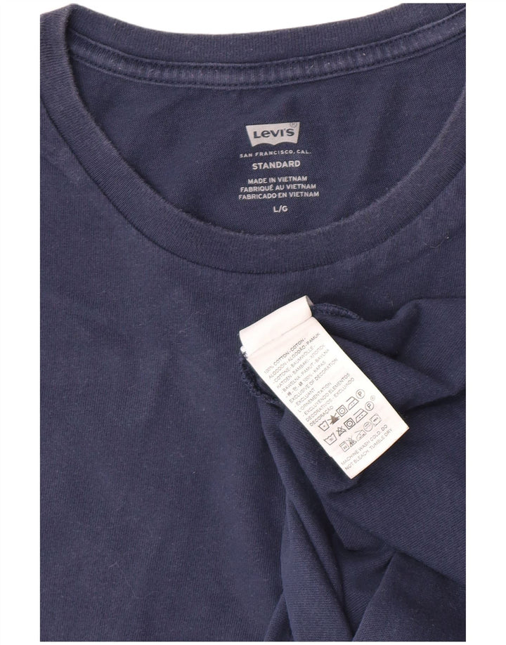 Levi's Herre T-shirt Top Stor marineblå bomuld