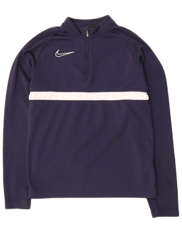 Nike Boys Dri Fit Pullover Træningsdragt Top 12-13 år Stor Marineblå