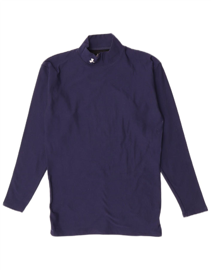 Under Armour Dame Top Langærmet UK 14 Large Navy Blue Nylon