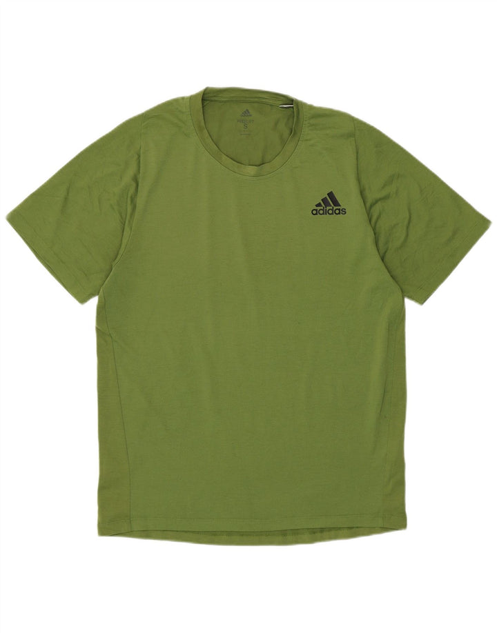 Adidas Herre Climalite T-Shirt Top Lille Grøn Bomuld