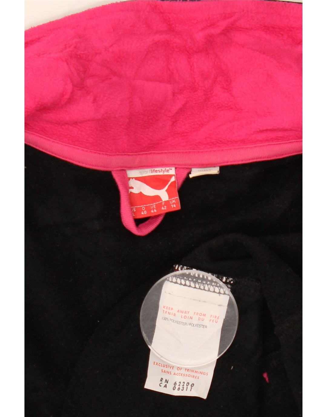 PUMA træningsdragt topjakke til kvinder UK 14 Medium Sort Polyester