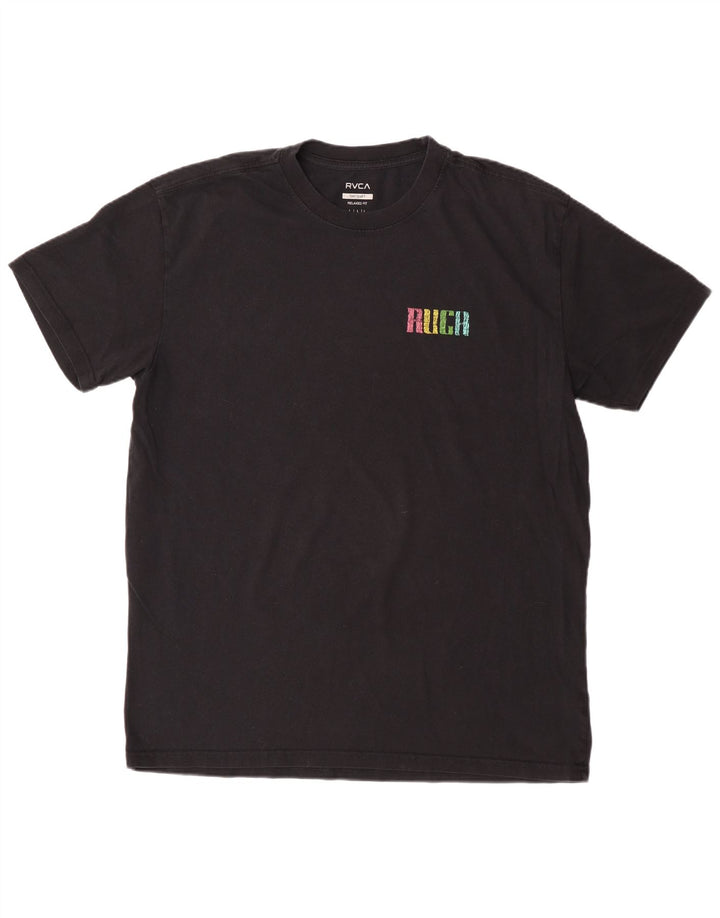 RVCA Herre Relaxed Fit Grafisk T-Shirt Top Stor Sort