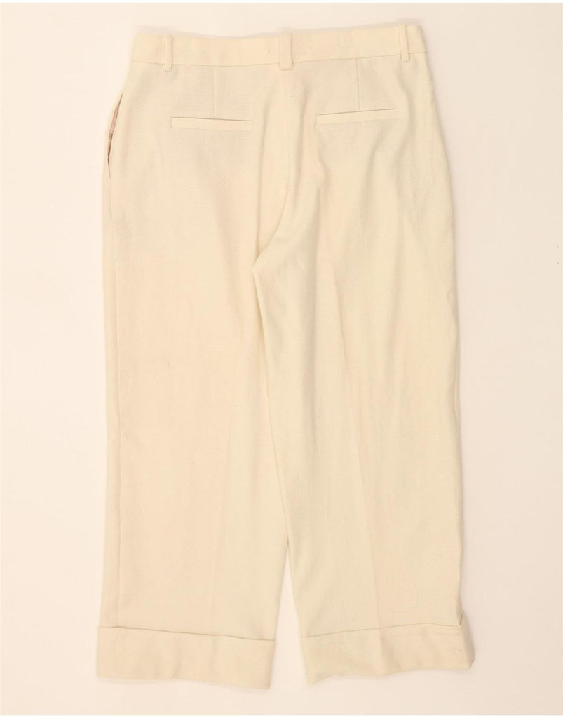 MASSIMO DUTTI Womens Pegged Cropped Trousers W37 L26 Off White Viscose Vintage Massimo Dutti and Second-Hand Massimo Dutti from Messina Hembry 