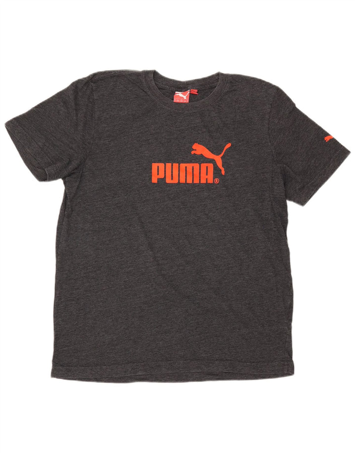 PUMA Grafisk T-shirt til mænd, mellemgrå flækket